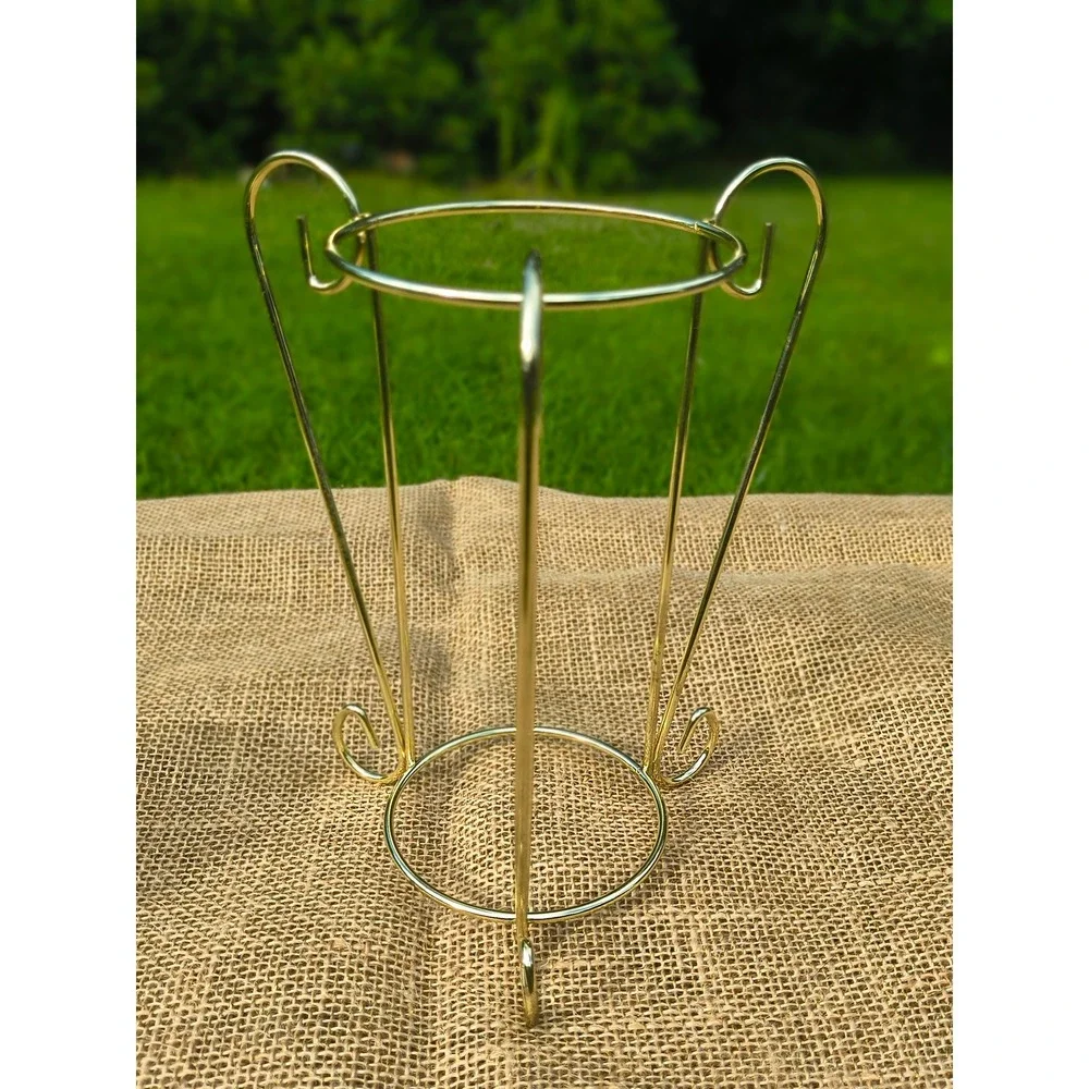 Christmas Stocking Votive Candle Holder with Gold Wire Stand Jewel Accents